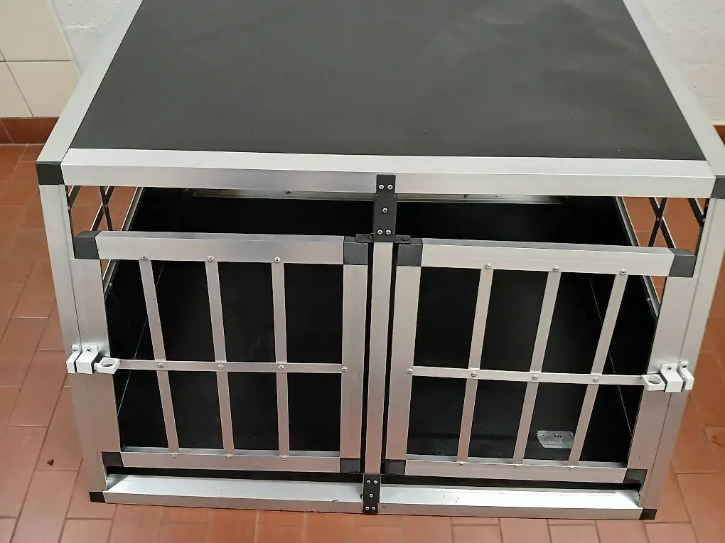 Trasportino gabbia cani 90x70x50, metallo, pulito buono stato