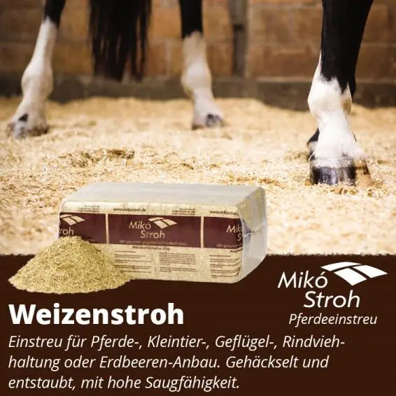 Pferdeeinstreu aus Weizenstroh