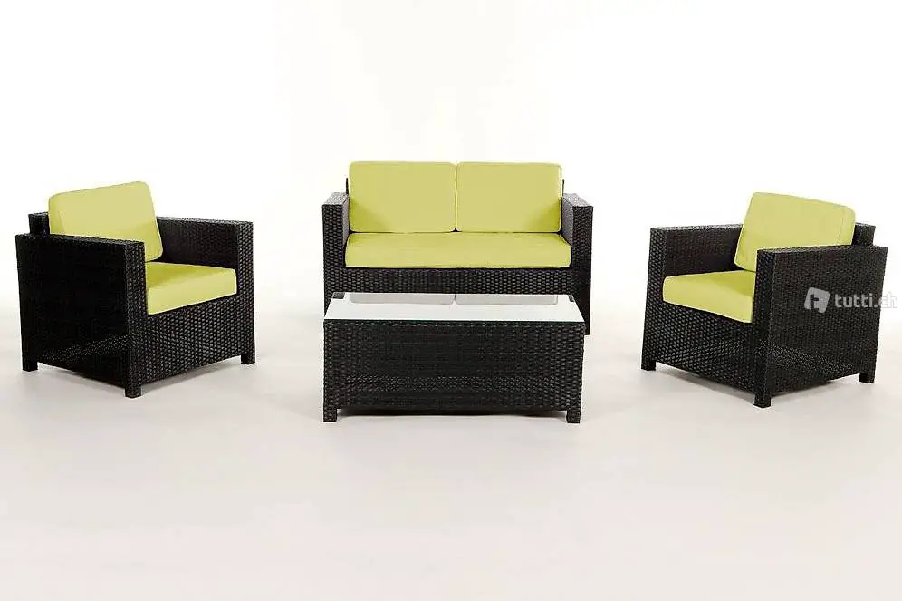  Rattan Gartensofa - Farbvariante lime