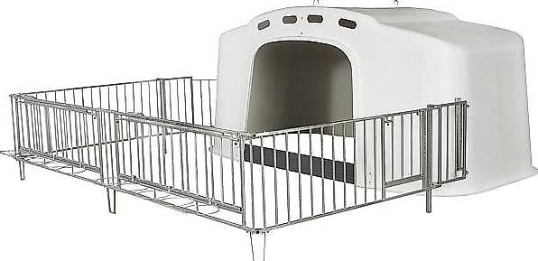 Fiberglas-Kälberiglu, Kälberhütte XXL mit Umzäunung PATURA