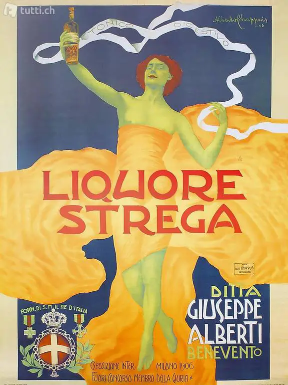  Stampa pubblicitaria - Liquore Strega - Milano 1906
