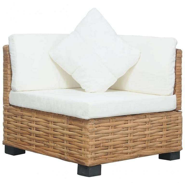 Ecksofa mit Kissen Natürliches Rattan