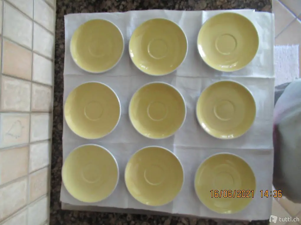 Unterteller, Untertellerli, Rössler Hellgelb von um 1960