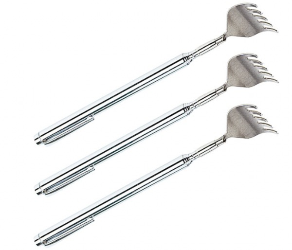 Rückenkralle: 3er-Set Teleskop-Rückenkratzer