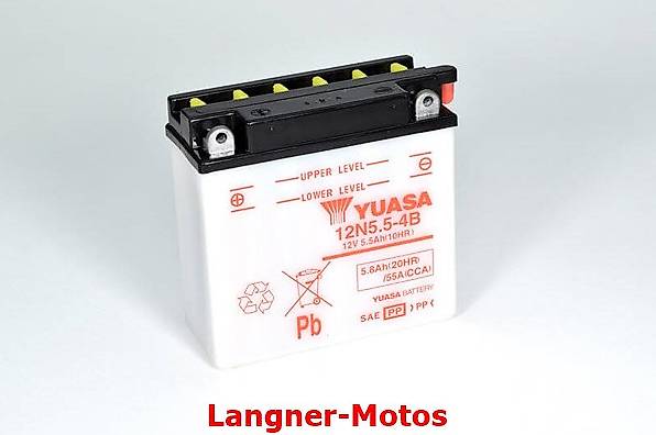 yuasa motorrad batterie 12v 5,5ah 12n5.5-4b yamaha tzr 125