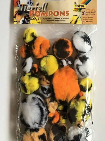 Tiermuster - Tierfell Pompons 5 Grössen