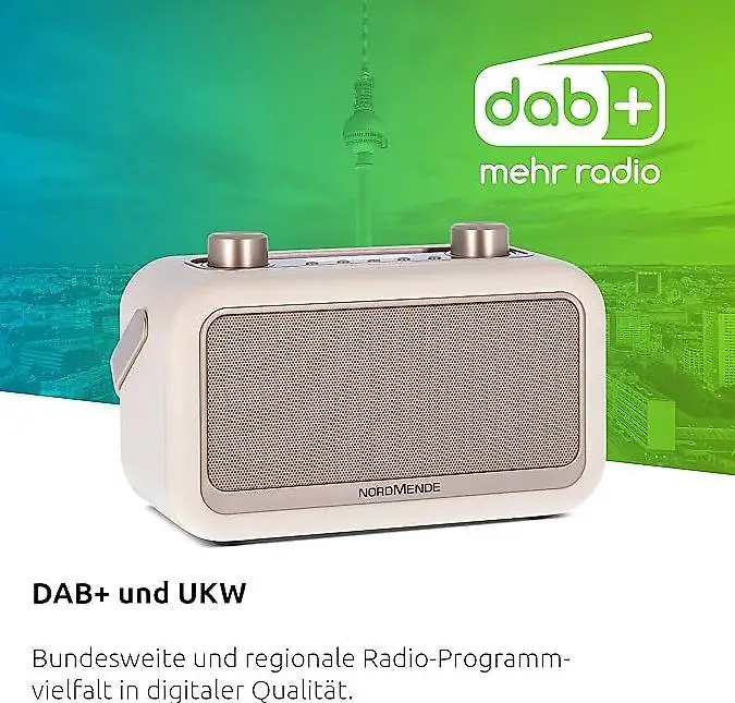 Kompaktes Digitalradio im Retro Design, 21,8 x 13,1 x 10,6 c