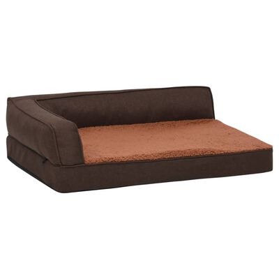  vidaXL Hundematratze Ergonomisch 90x64 cm Fleece Braun