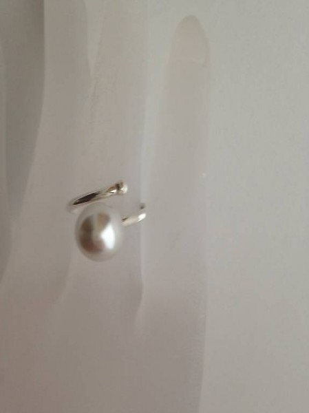 A vendre bague flexible Argent 925 perle nacrée White