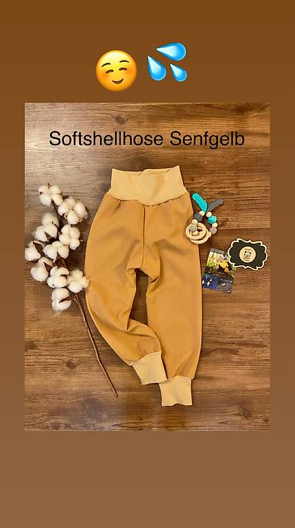 NEU Softshellhosen Kids Senfgelb Selbstgenäht