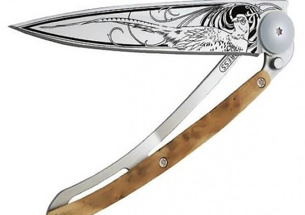 "Neuware " Deejo Tattoo Fasan Taschenmesser 37 g Wacholderho