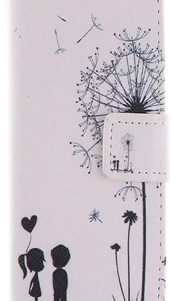  iPhone X Pusteblume Kunstleder Etui Hülle Weiss