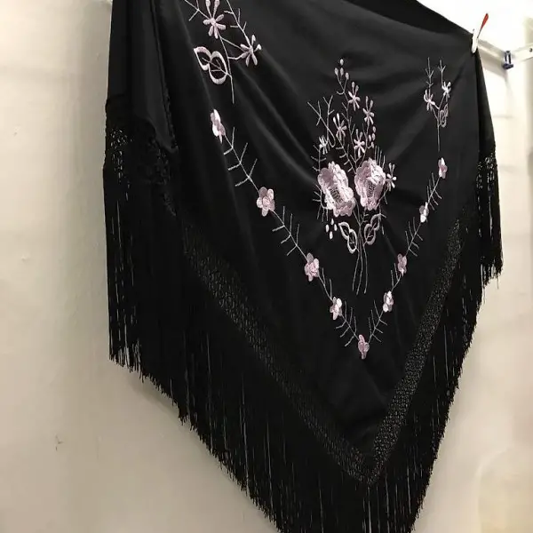 Dreieckstuch schwarz-lila