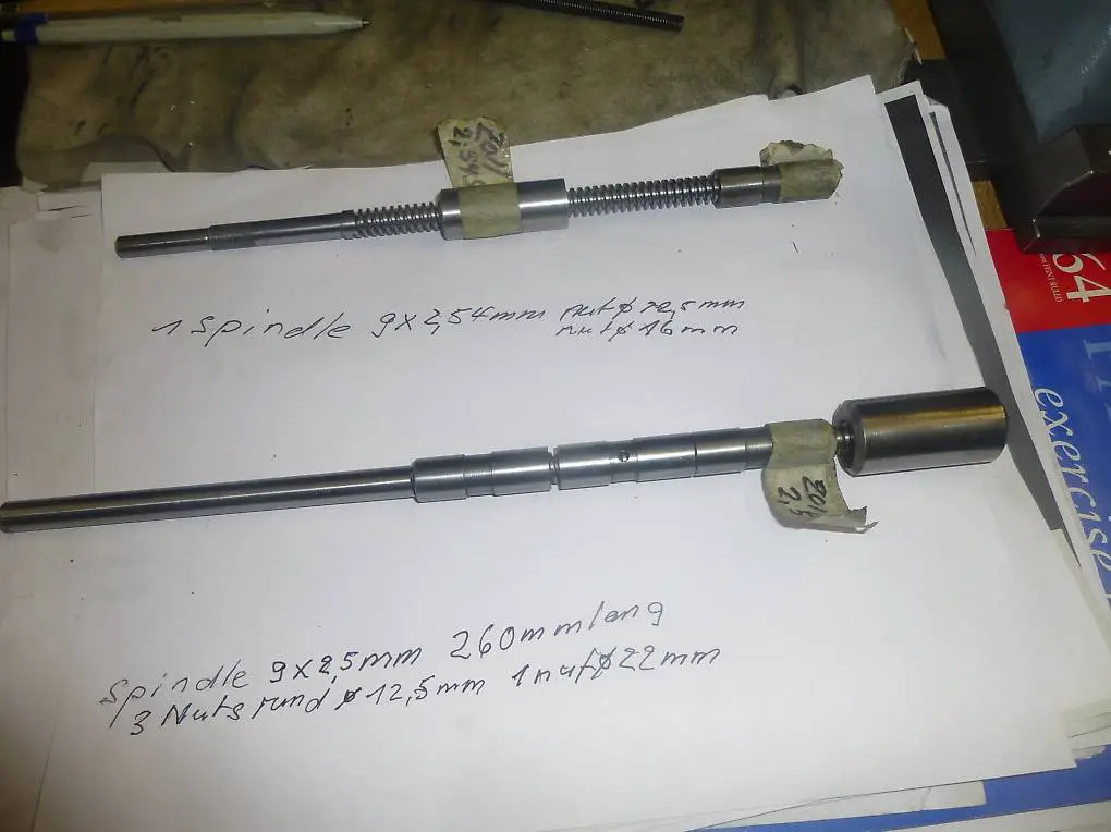 2 Spindeln für Schaublin 102 0der Habegger in Zollmassen