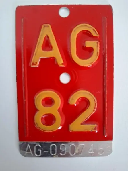 alte AG-Velonummer /AG-Fahrradnummer, AG 82
