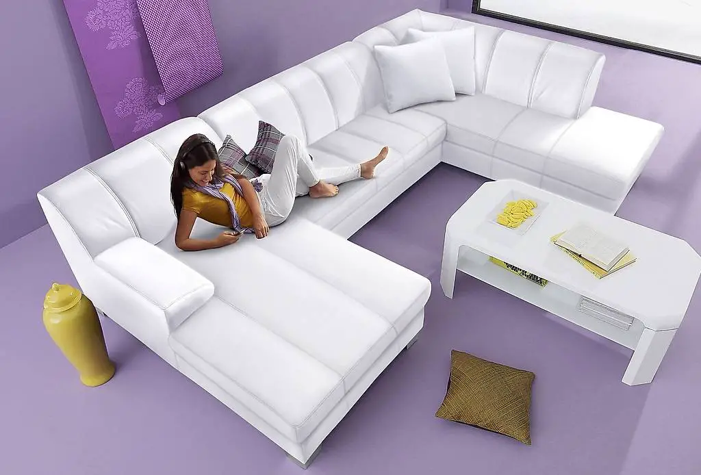 wohnlandschaft "anzio" von inosign mit bettfunktion altweiss