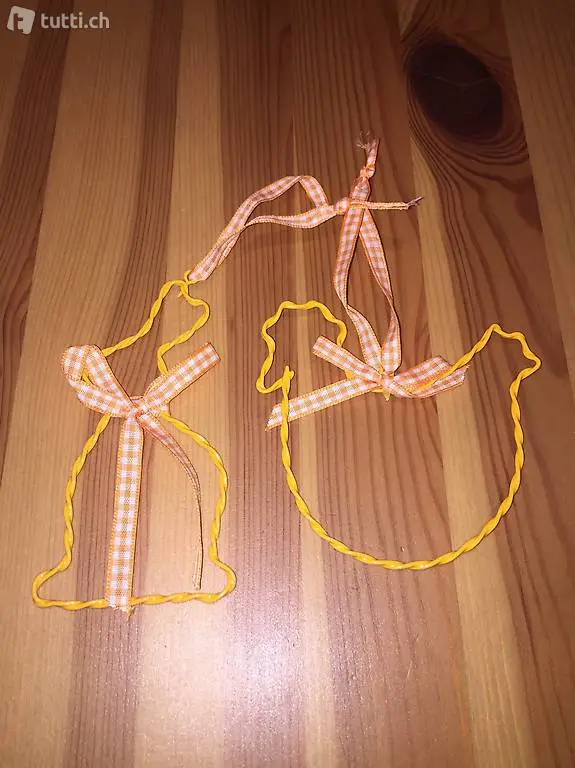 Frühlings-Deko aus Draht, orange, 2er-Set