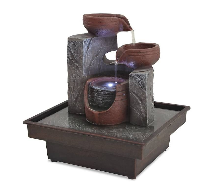 Zimmerbrunnen mit LED Polyresin