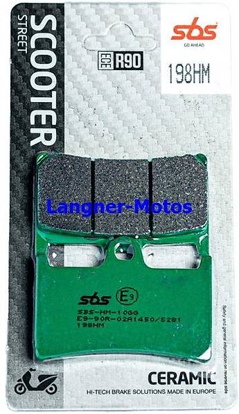 bremsbelag sbs 198 hm yamaha xp tmax 500/530/560