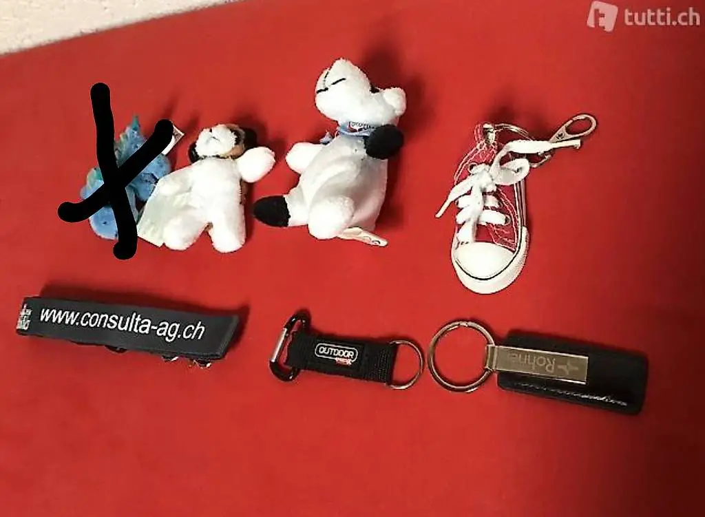 Verschiedene Schlüsselanhänger oder Schlüsselband