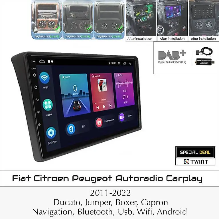Autoradio Fiat Ducato Citroen Jumper Peugeot Boxer Carplay
