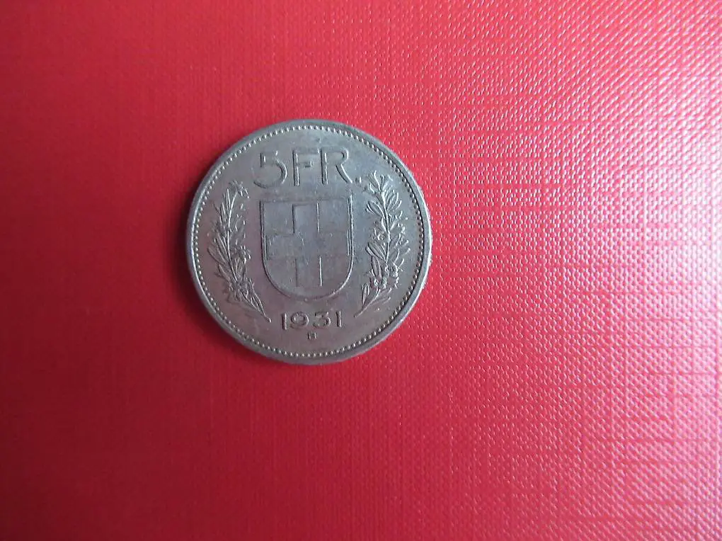 silbermünze 5 fr. 1931