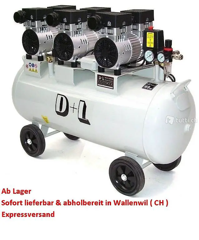  Flüster Kompressor Luftkompressor 100L Druckluft Kompressor