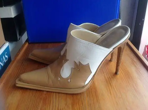 chaussures ouvertes cuir beiges-blanches