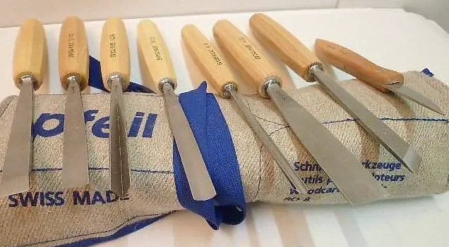 Schnitzmeissel Satz von Pfeil 8-teilig neu, in Rolltasche