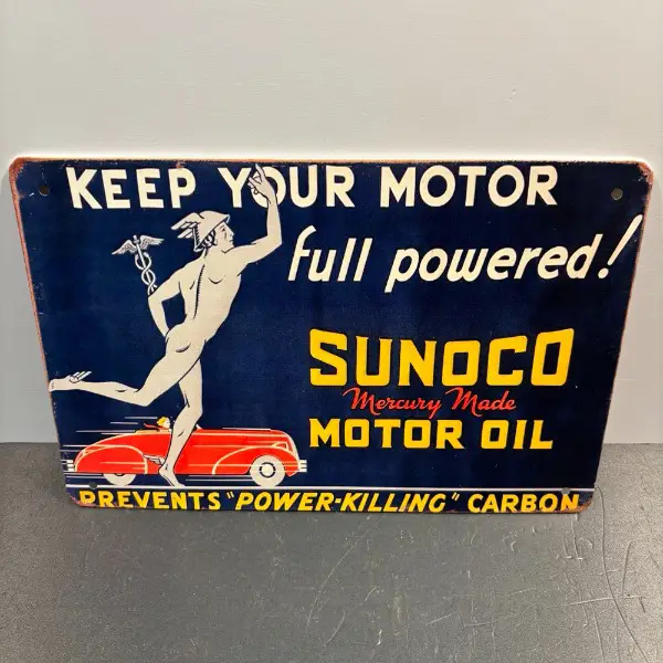 metallschild sunoco oil comp usa tankstelle benzin öl classic