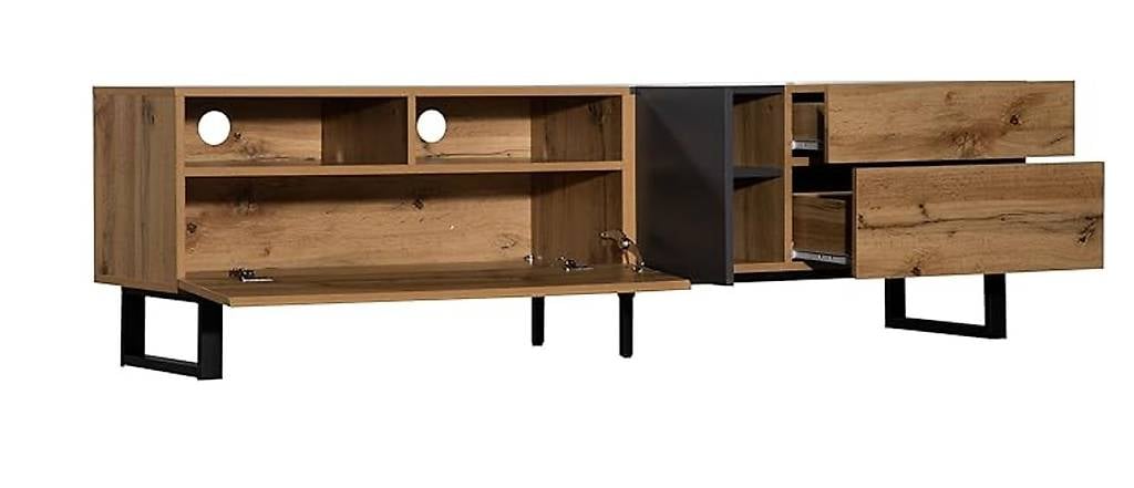 TV-Schrank mit 2 Türen und 2 Schubladen, Colorblocking