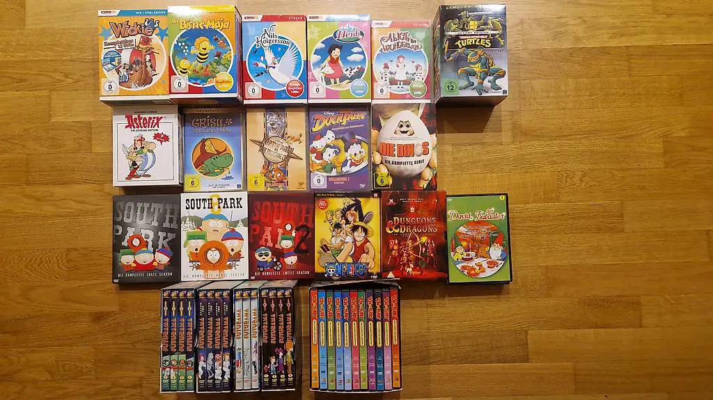 Wickie, Nils, Heidi, Turtles, One Piece, Alice, Grisu, u, s, w