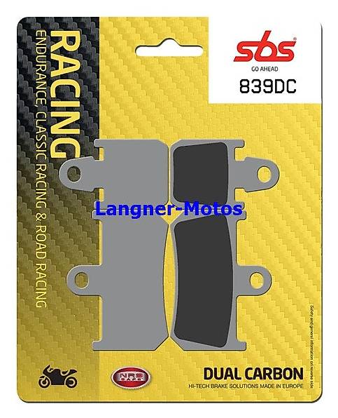 bremsbelag sbs 839 dc yamaha yzf r1 (4-pad) 1000 2012-2014