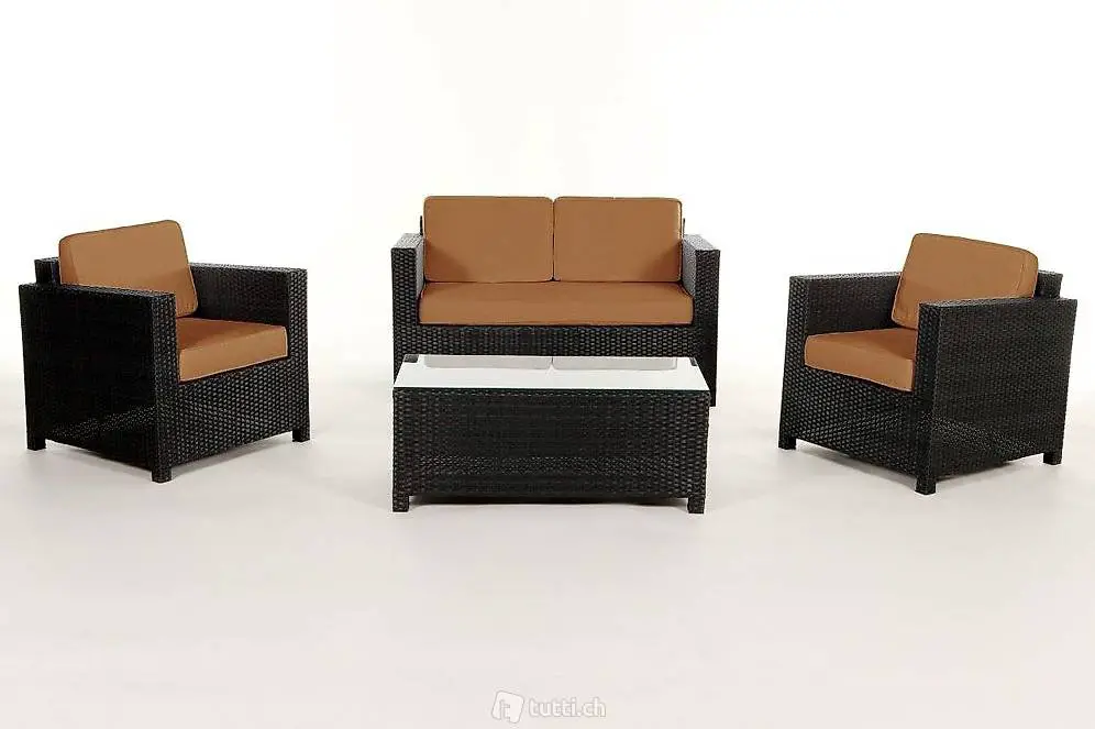  Rattan Gartensofa - Farbvariante caramel