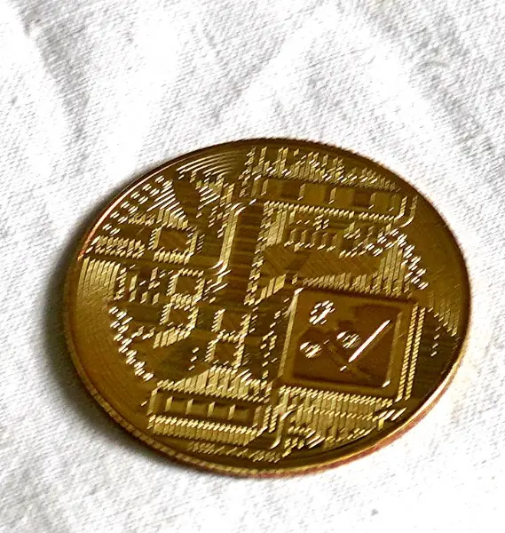 Bitcoin Münze Vergoldet