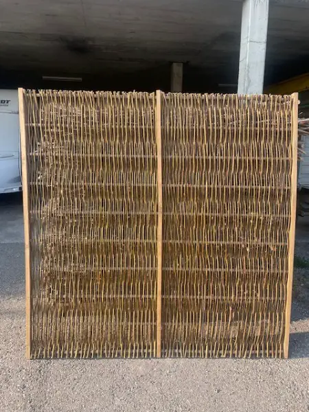 Weidenzaun mit seitl. Rahmen 180x180cm