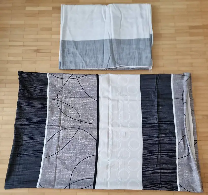 Bettwäsche Satin, schwarz/grau