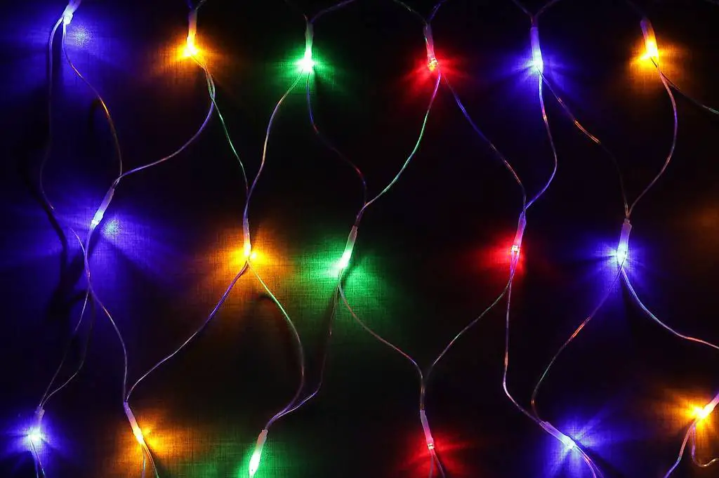  LED Lichterkette Netz farbig