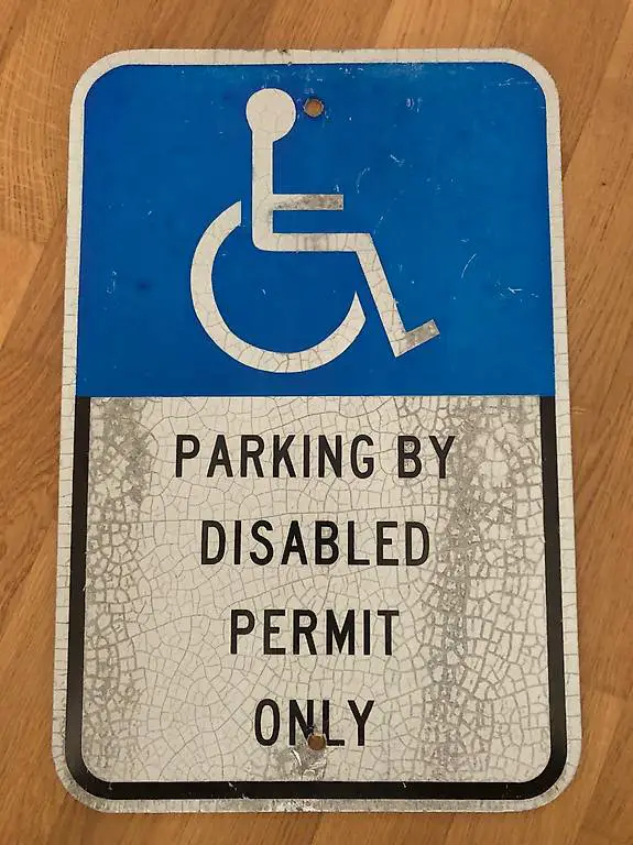 Originales Disabled Parking Verkehrsschild aus den USA