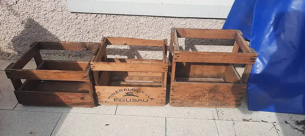 3 Vintage Holzharassen