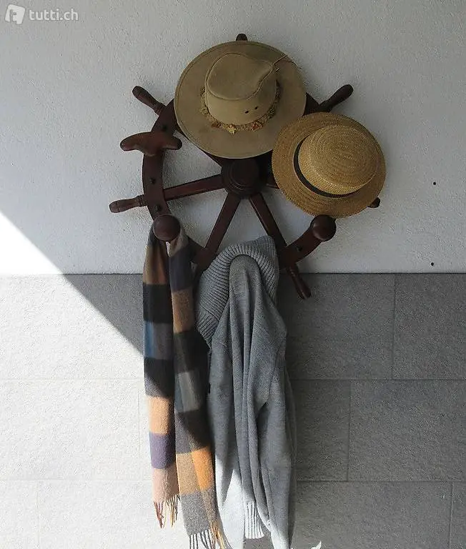  Steuerrad Garderobe aus Holz
