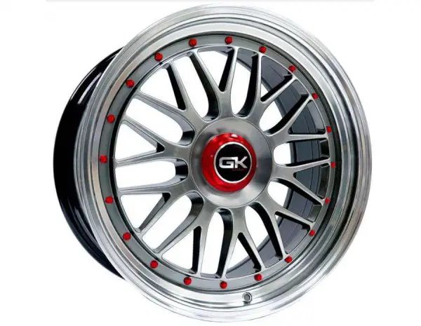 Jantes GK 810 FL , Noir/ bord nor clair, Silver/ bord polie