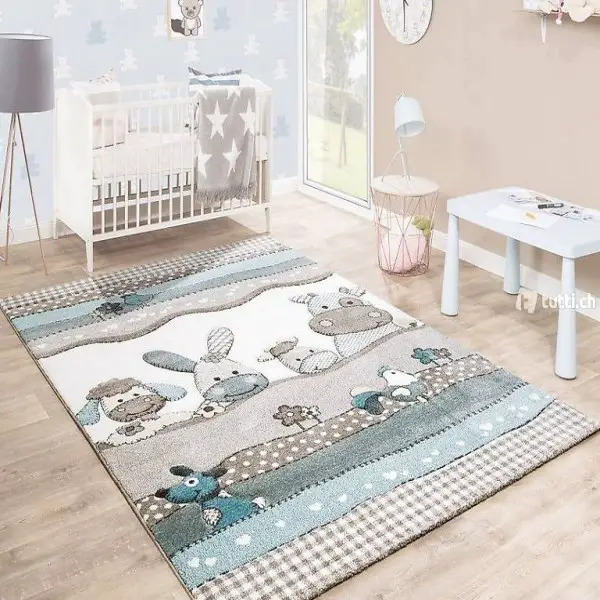  Kinderzimmer Teppich Bauernhoftiere NEU