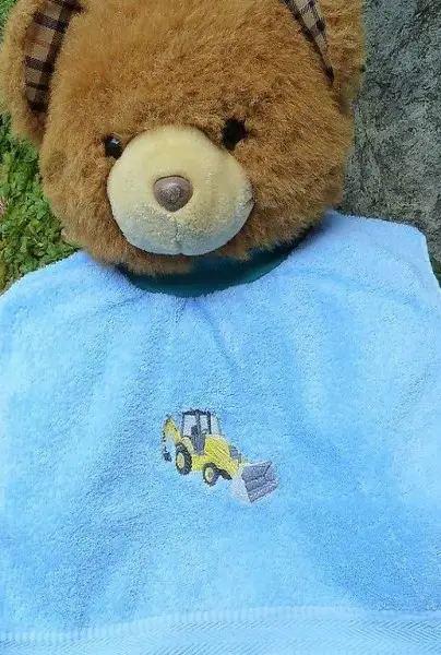 Lätzli bestickt, Schaufelbagger