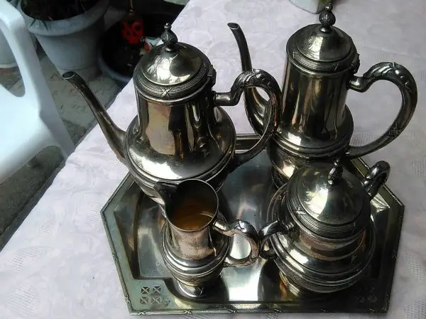 Kaffee-Set, 5-teilig, versilbert