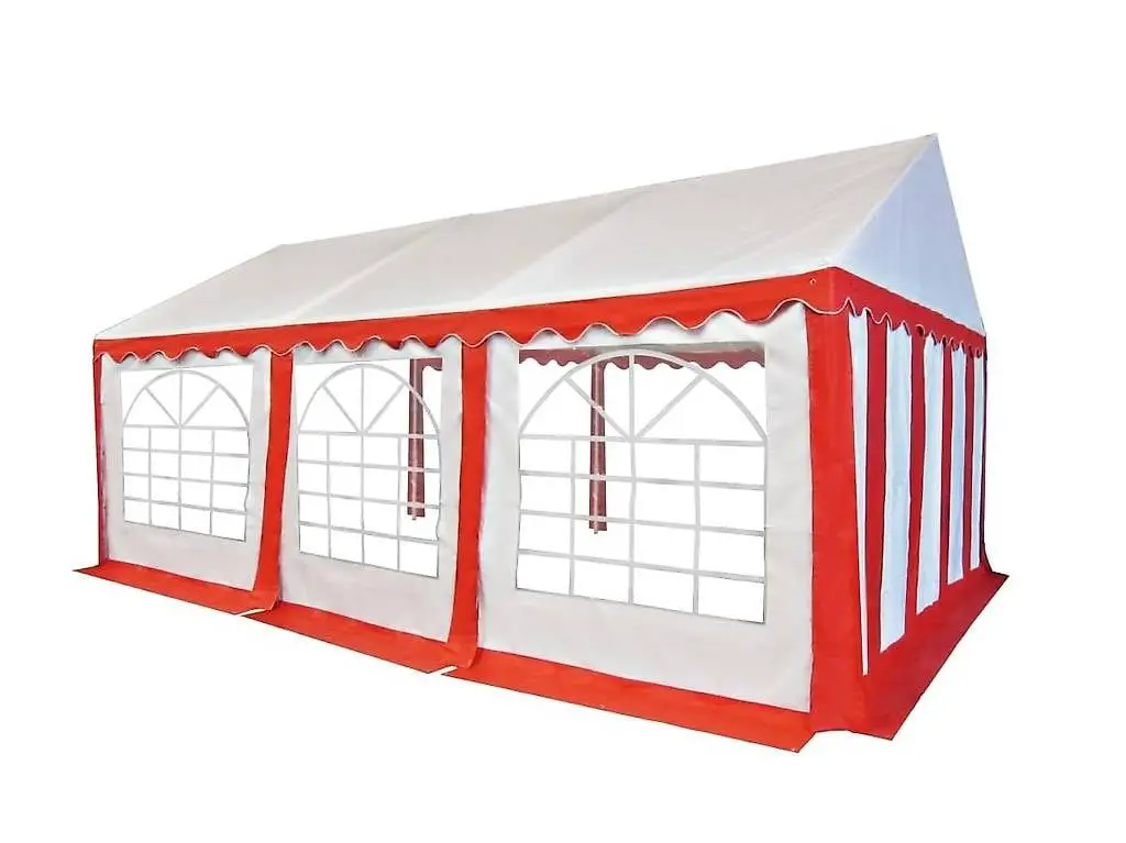 PROFI Festzelt rot / Partyzelt PRO PVC 4x6 Meter HEBU-Tent