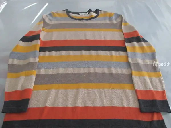 GESTREIFTER PULLOVER- mit goldenen Faden- Gr.38- 40
