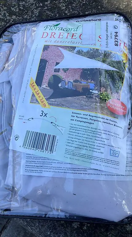 3 -Eck-Segeltuch silbergrau