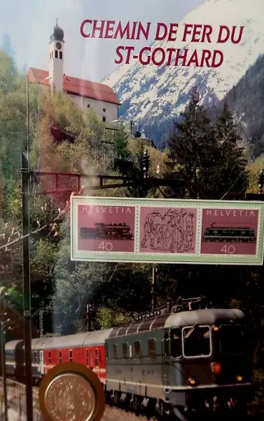  Sonderbrief 100 Jahre Gotthardbahn mit Sondermünze