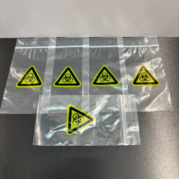 5x neue witzige grip druckverschlussbeutel biohazard canabis cbd